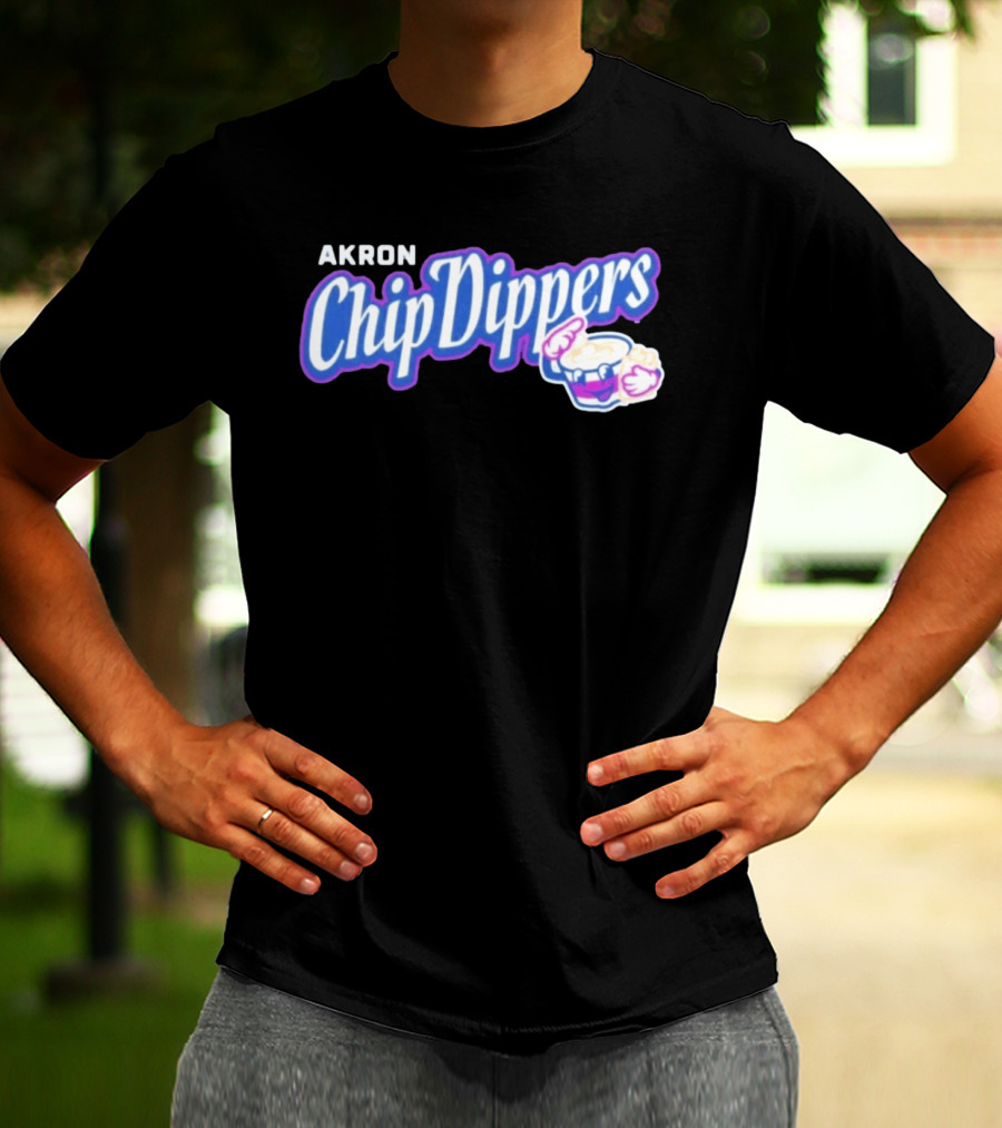 Akron Chip Dippers MLB Baseball Logo With Chip And Dip T-Shirt