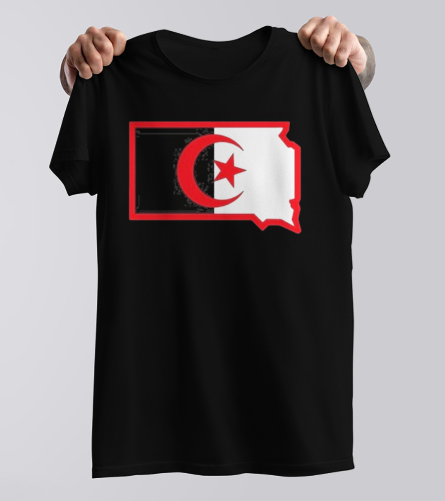 Lawrence Of Algeria South Dakota Flag Shape Crescent Star T-Shirt
