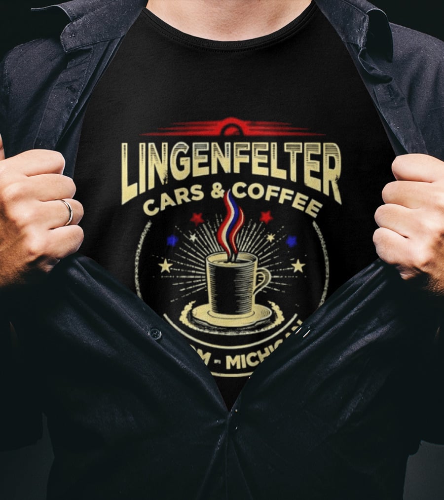 Lingenfelter Cars And Coffee Wixom Michigan Stars T-Shirt