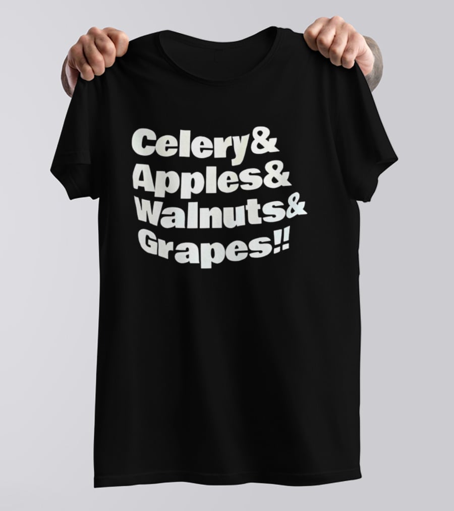 Celery Apples Walnuts Grapes Food Ingredients List T-Shirt
