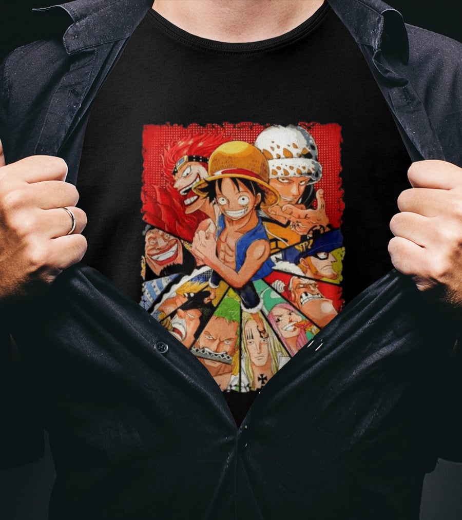 One Piece Luffy Kid Law Blackbeard Zoro Hawkins Drake Apoo Killer Bonney Ensemble T-Shirt