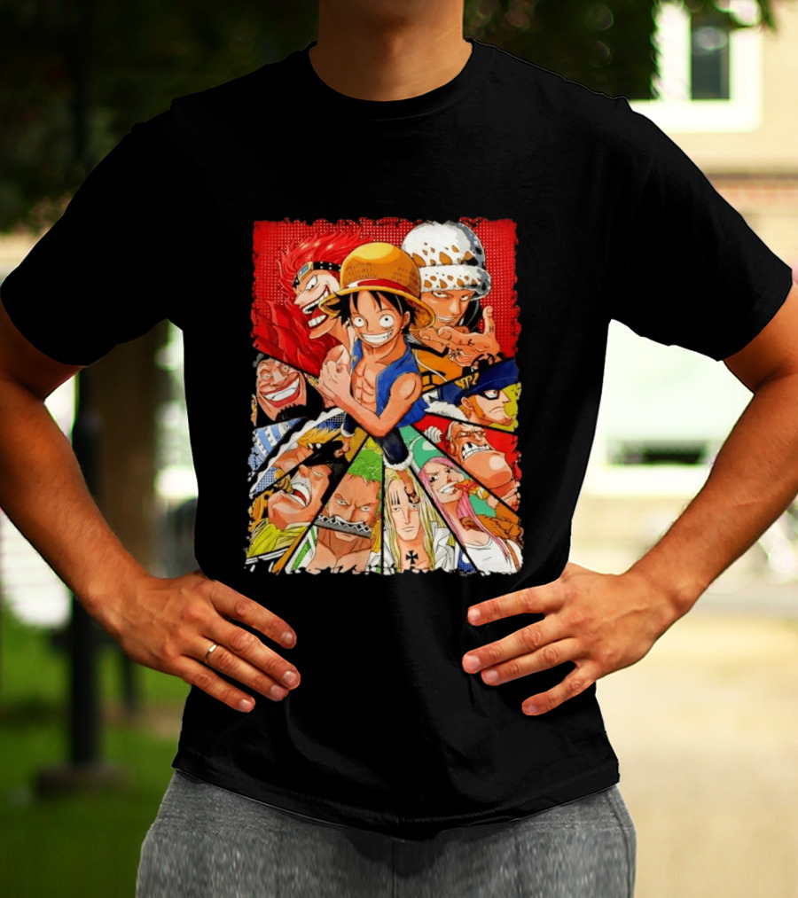 One Piece Luffy Kid Law Blackbeard Zoro Hawkins Drake Apoo Killer Bonney Ensemble T-Shirt