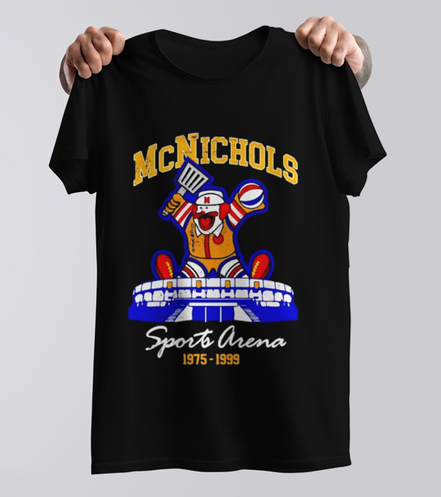 McNichols Sports Arena Denver Nuggets Clown 1975 1999 NBA Basketball T-Shirt
