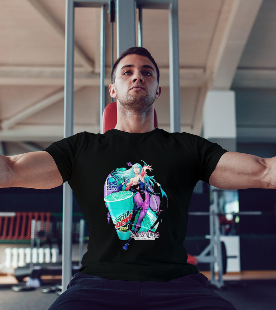 Morrigan Aensland Darkstalkers Taco Bell Mountain Dew Baja Blast Resurrection T-Shirt