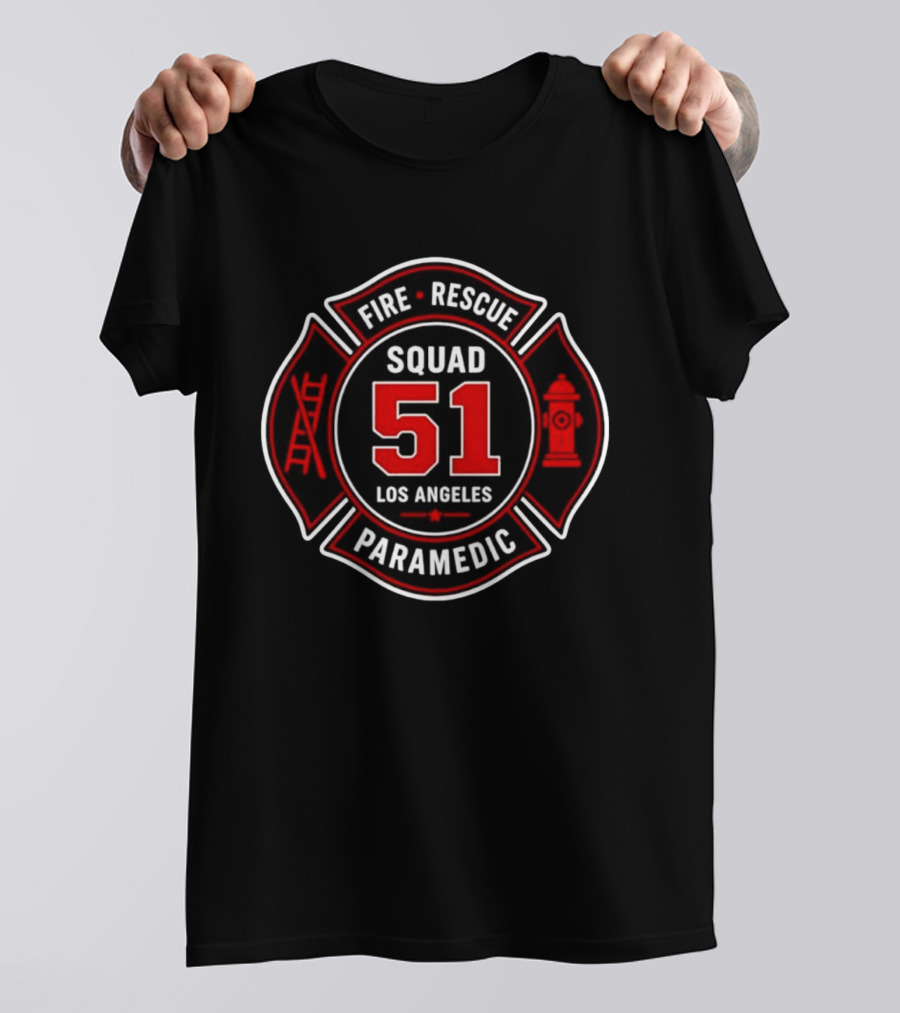 Fire Rescue Paramedic Squad 51 Los Angeles T-Shirt