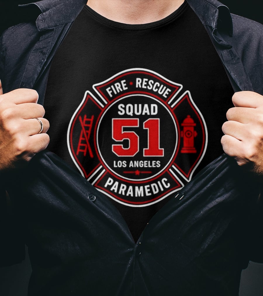Fire Rescue Paramedic Squad 51 Los Angeles T-Shirt