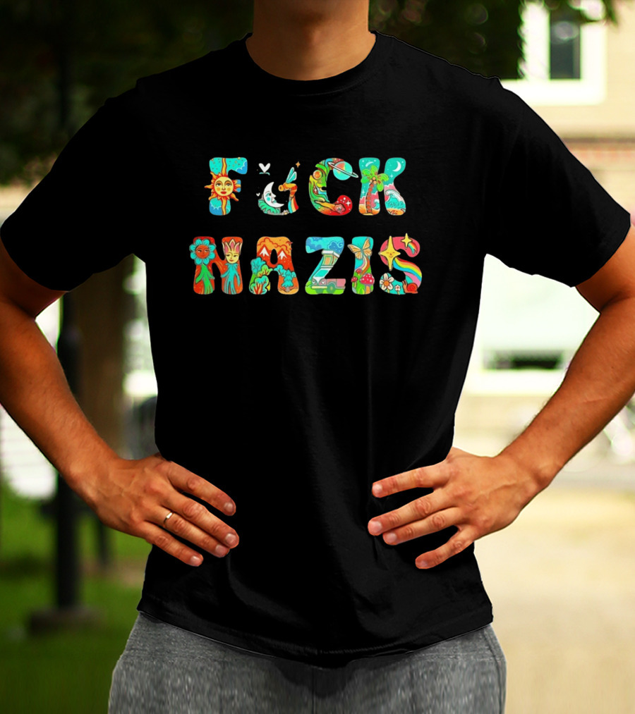 Fuck Naz Isv Sun Moon Rainbow Butterfly Flower Peace Hippie T-Shirt