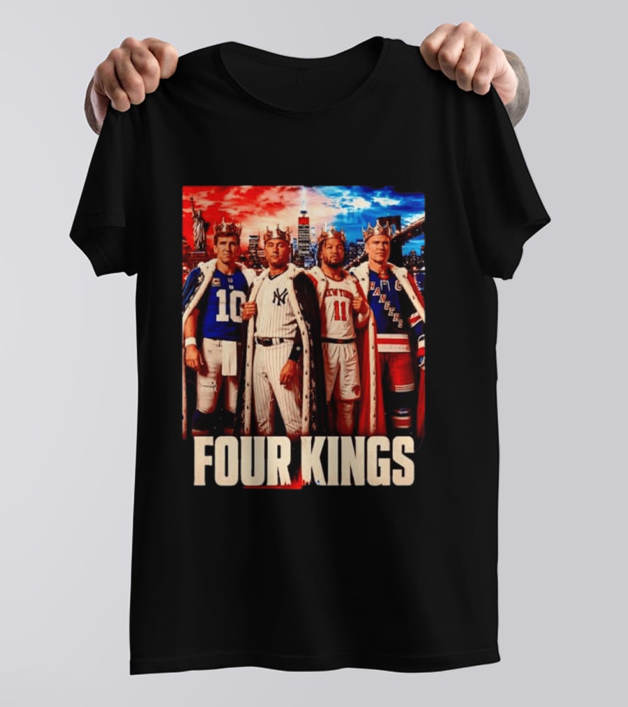 Four Kings New York Giants Yankees Knicks Rangers T-Shirt