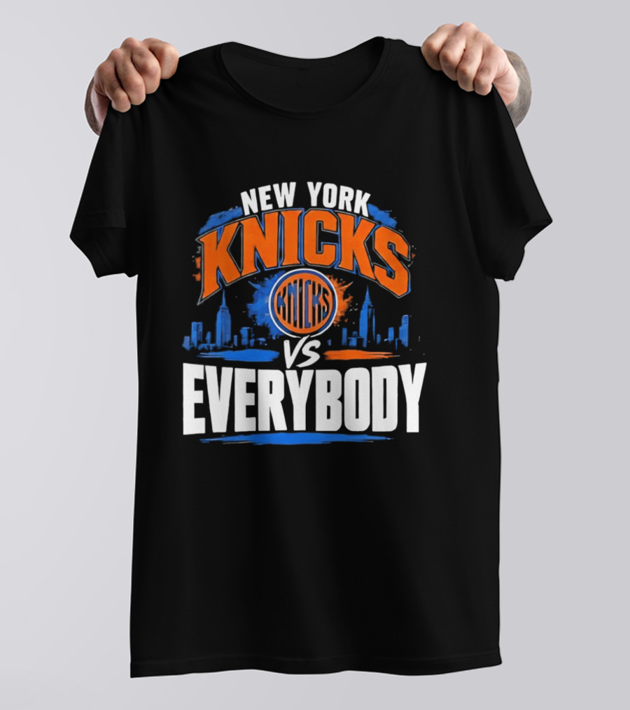 New York Knicks Vs Everybody Skyline Urban Hoops T-Shirt