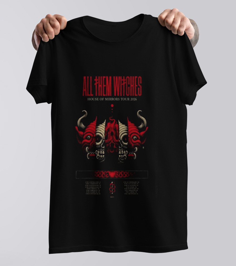 All Them Witches House Of Mirrors Tour 2026 Devil Masks Concert T-Shirt