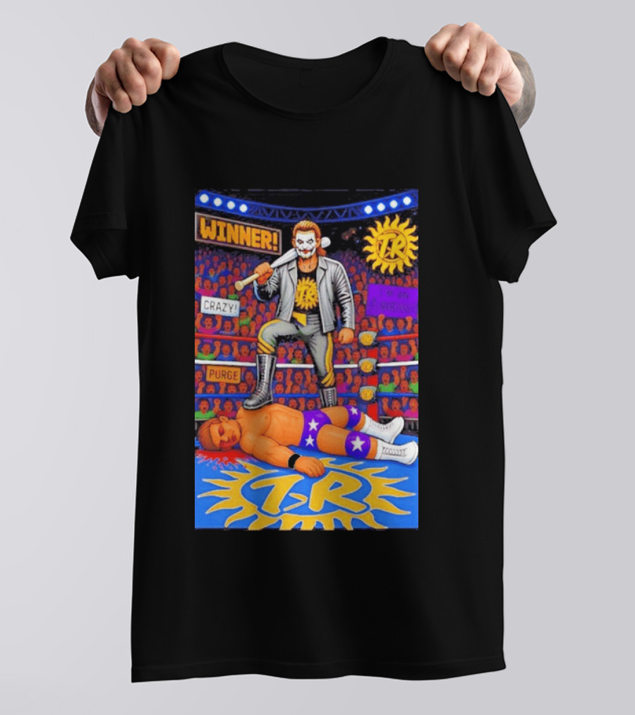 Winner Crazy Purge TR Wrestling Victory 8 Bit T-Shirt