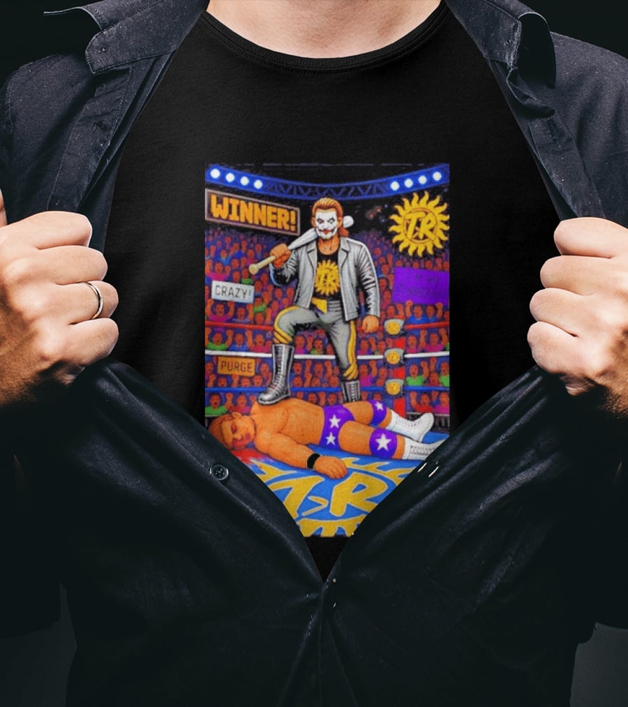 Winner Crazy Purge TR Wrestling Victory 8 Bit T-Shirt