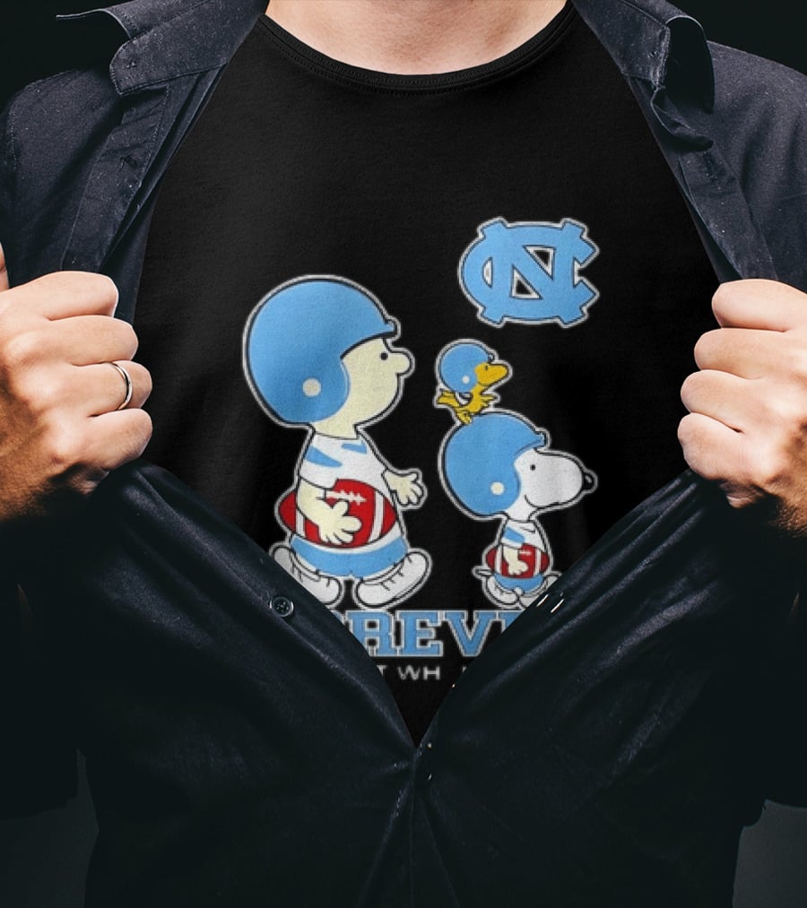 UNC Tar Heels Snoopy Charlie Brown Football Forever T-Shirt