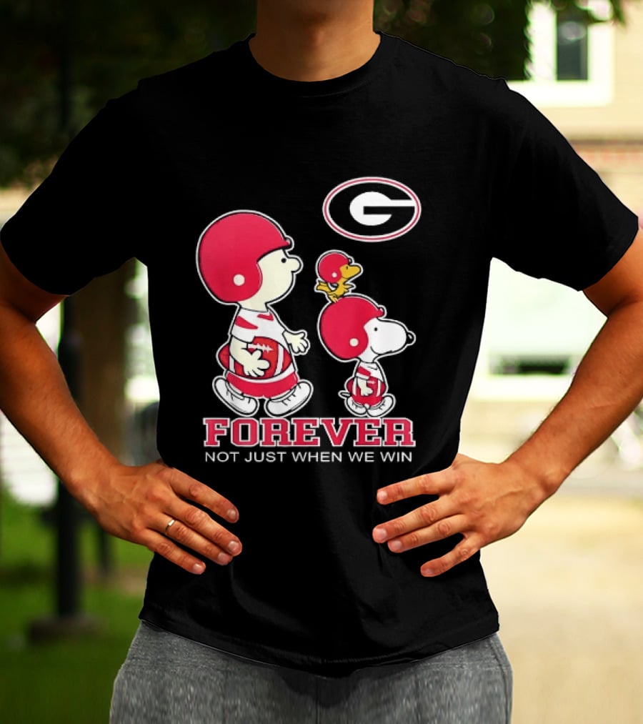 Peanuts Characters Georgia Bulldogs Forever Not Just When We Win T-Shirt