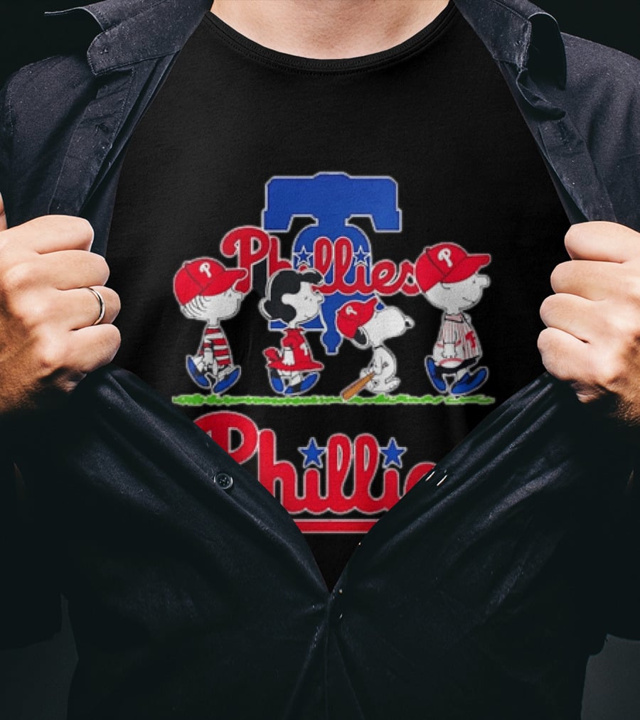 Peanuts Gang Philadelphia Phillies Walking T-Shirt