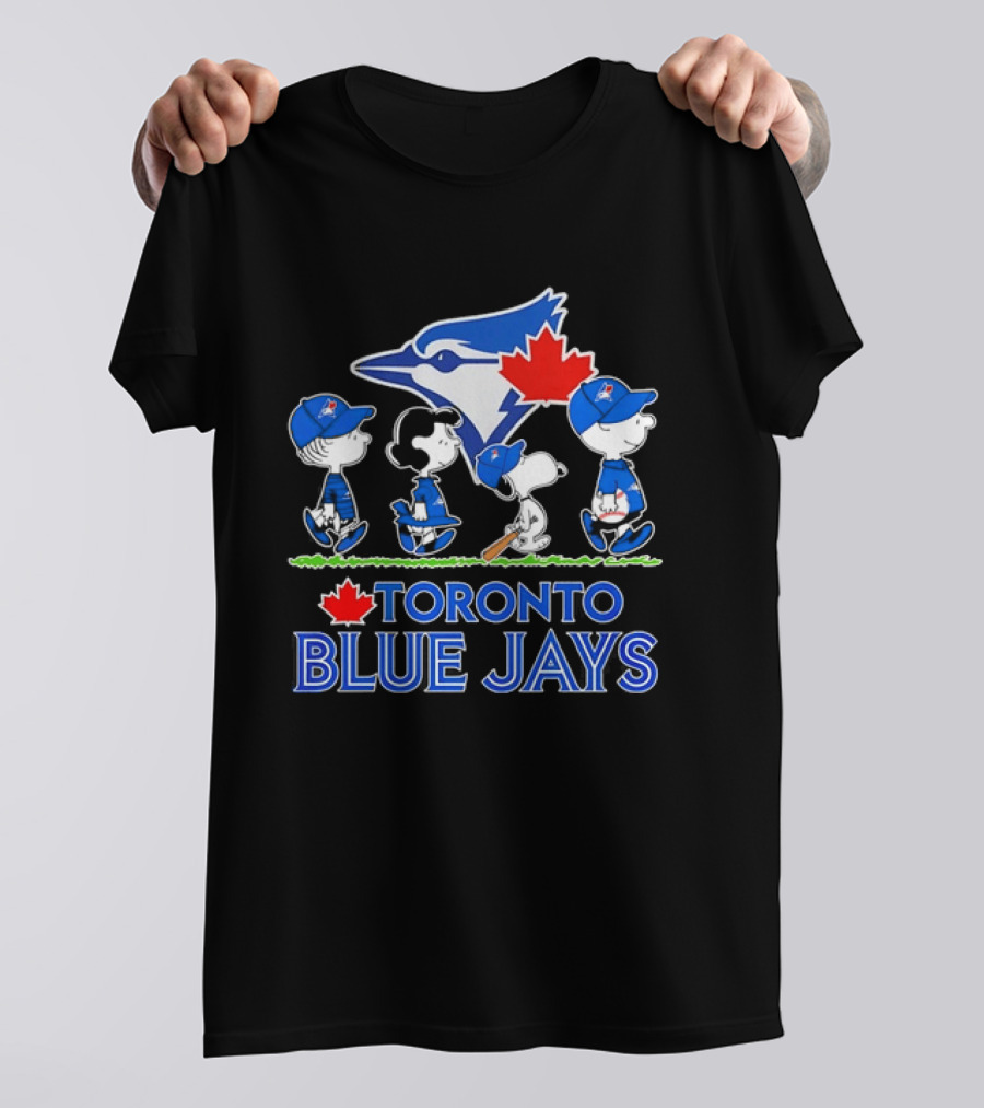 Peanuts Gang Toronto Blue Jays Baseball Collaboration T-Shirt