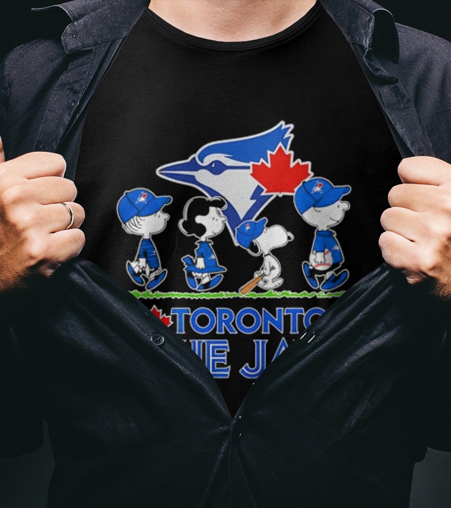 Peanuts Gang Toronto Blue Jays Baseball Collaboration T-Shirt