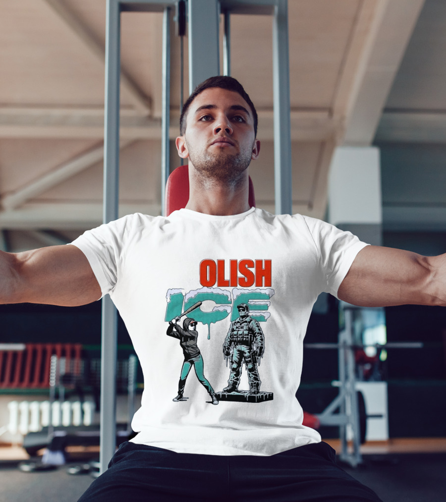 Krime Olish ICE Woman With Baseball Bat Smashing Statue T-Shirt