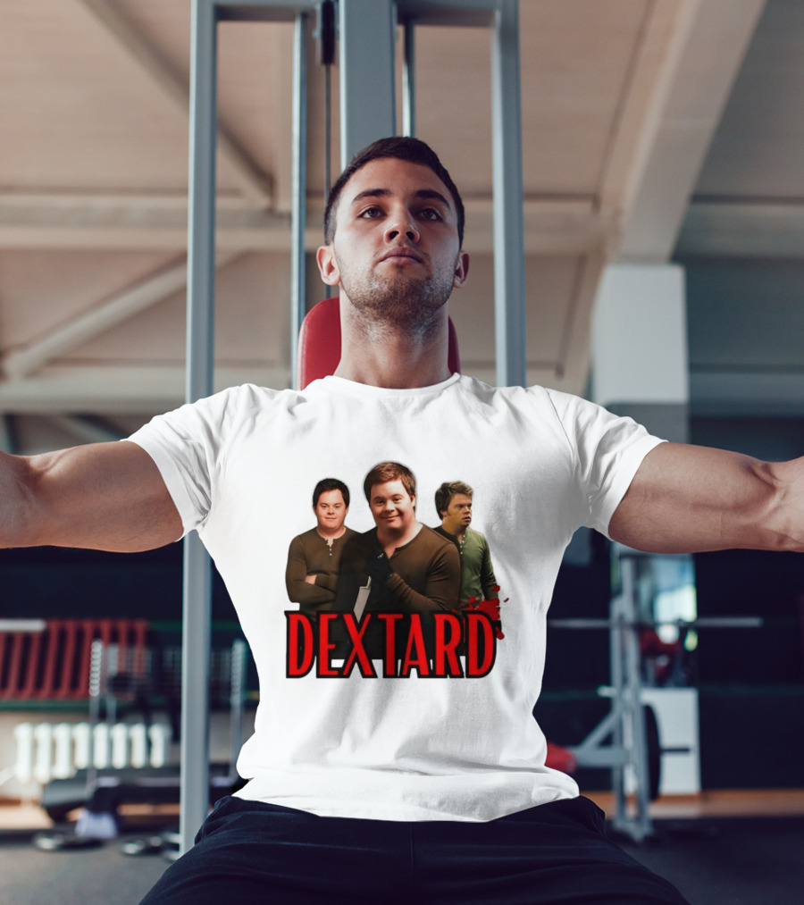 Dextard Meme Parody With Triple Character Image And Red T-Shirt