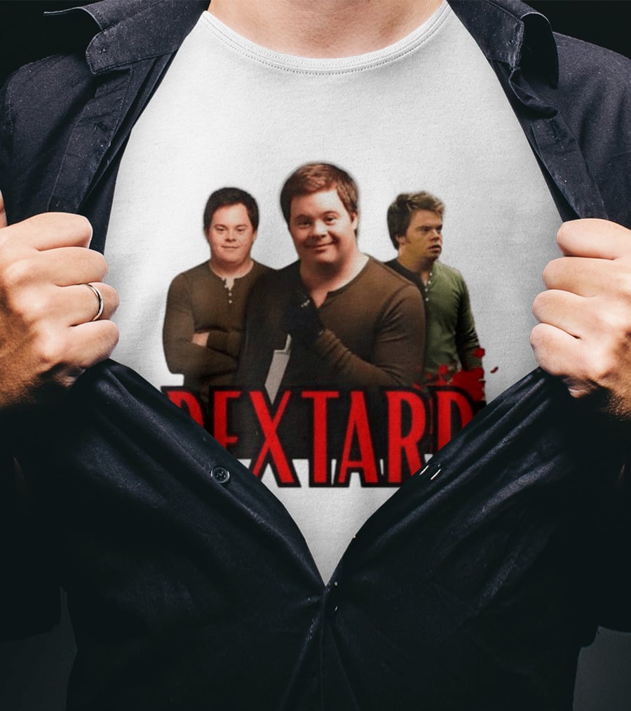 Dextard Meme Parody With Triple Character Image And Red T-Shirt