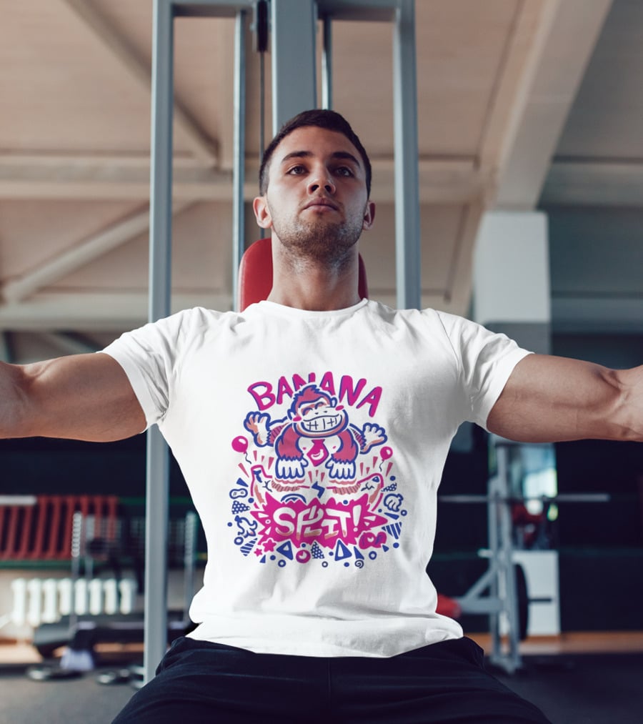 Banana Split Monkey Cartoon Fun T-Shirt