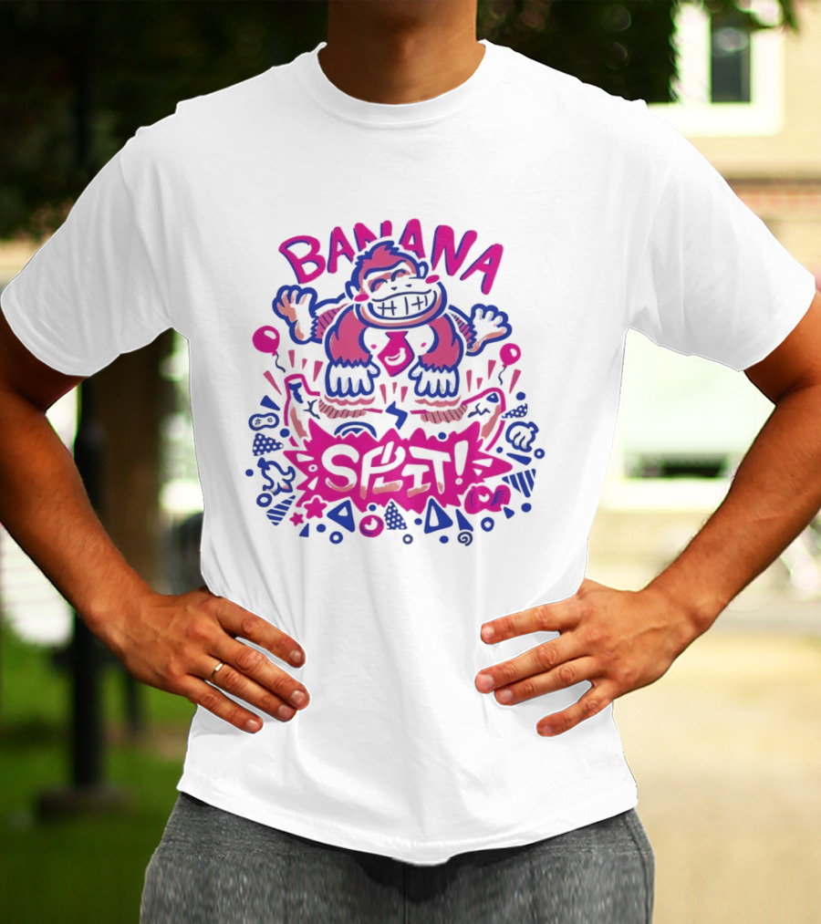 Banana Split Monkey Cartoon Fun T-Shirt