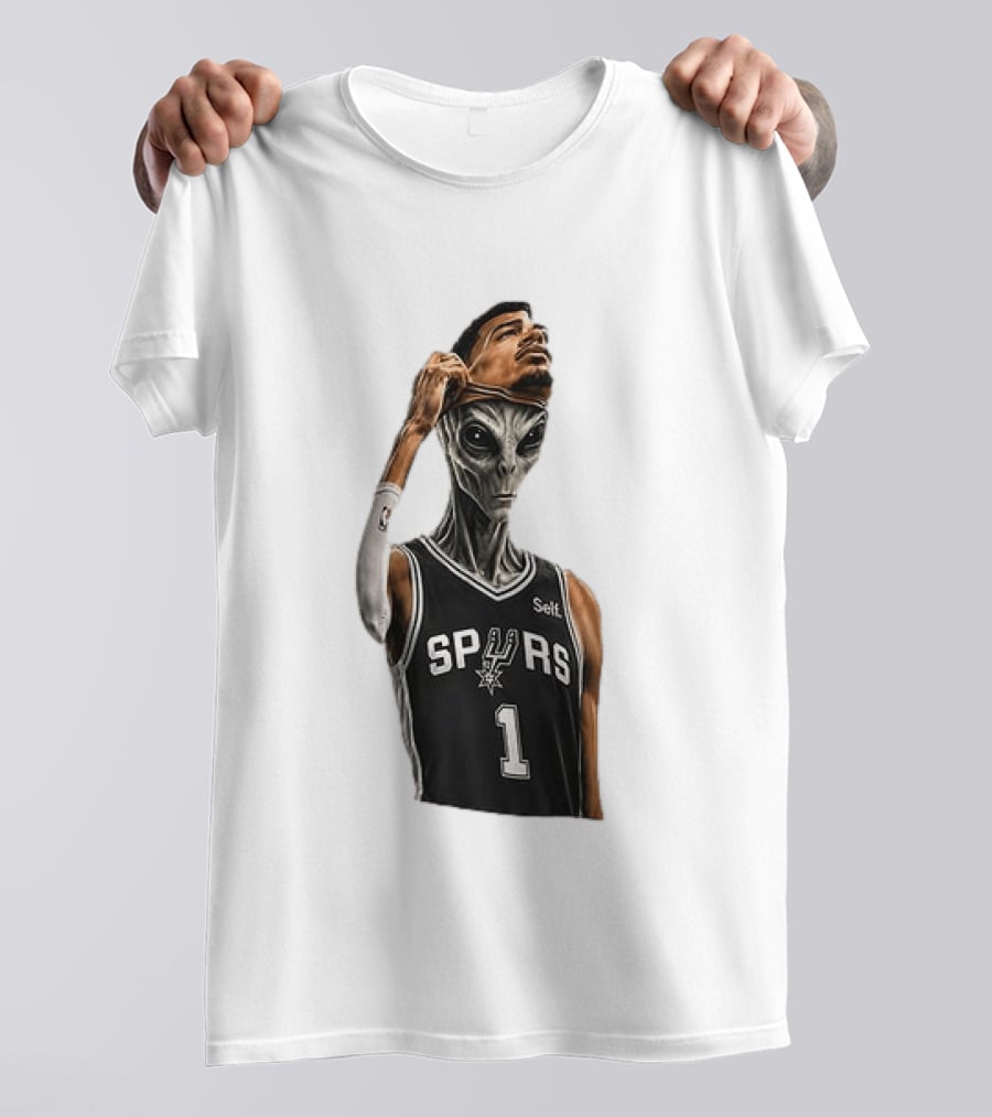 Wembanyama Spurs Alien Takeover Face Reveal Self 1 T-Shirt