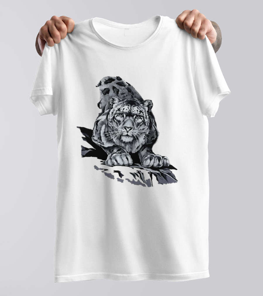 Snow Leopard Harlequin Nature Wildlife Majestic Predator T-Shirt