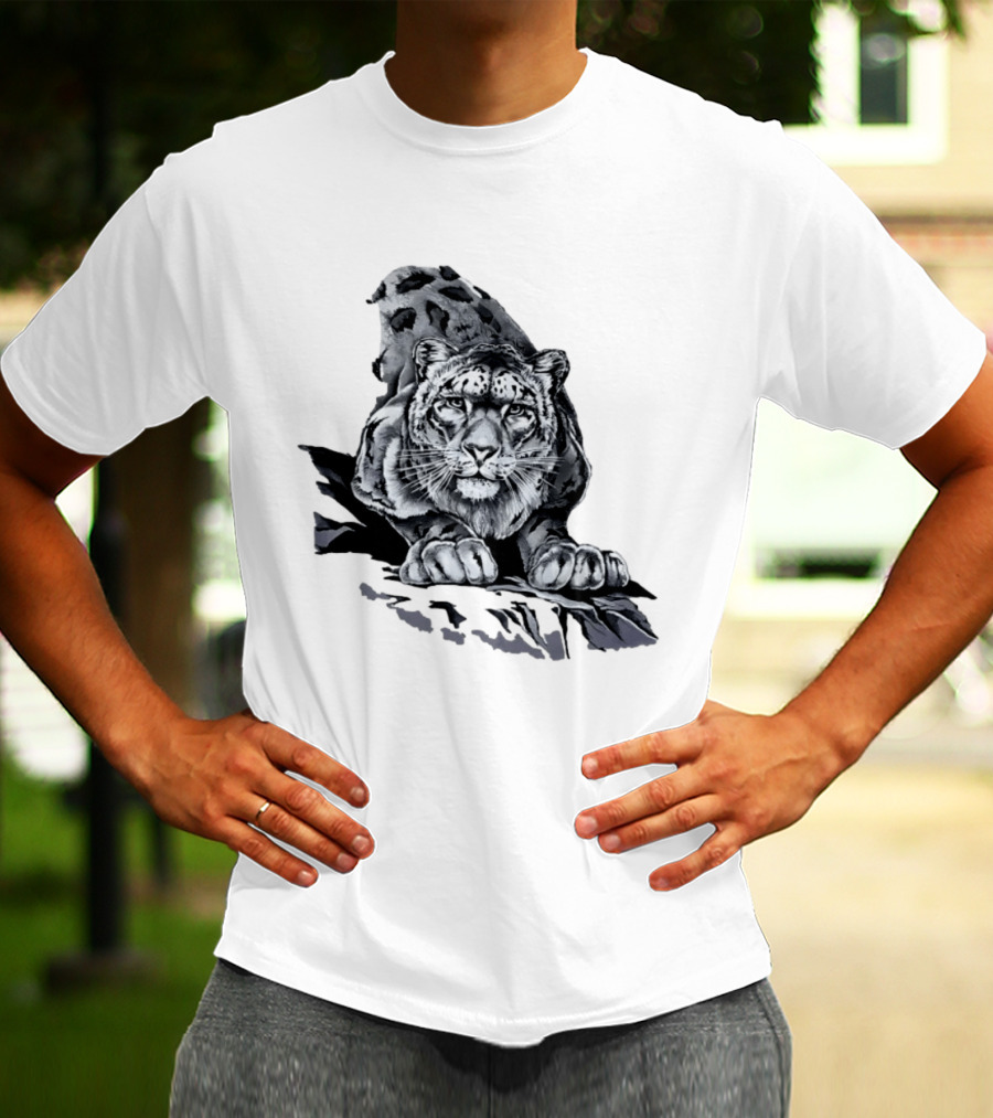 Snow Leopard Harlequin Nature Wildlife Majestic Predator T-Shirt