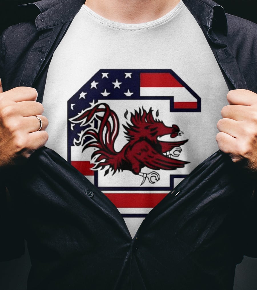 American Flag South Carolina Gamecocks C T-Shirt