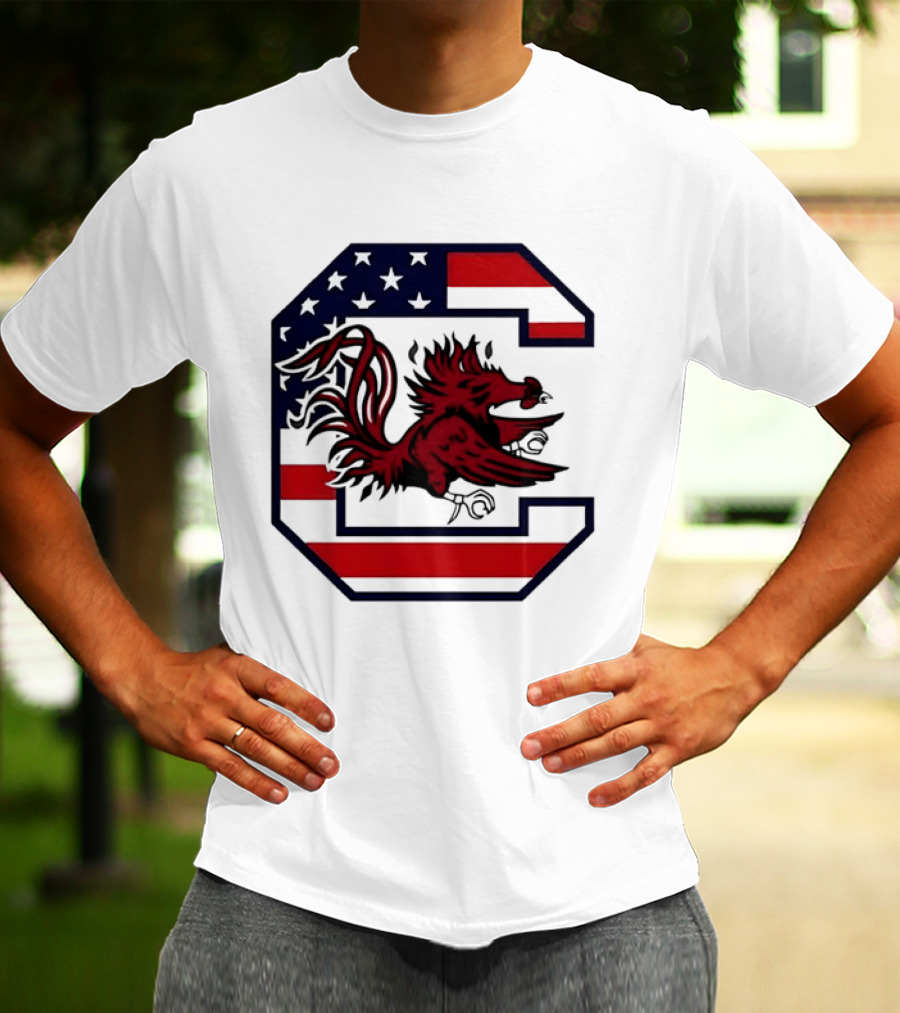 American Flag South Carolina Gamecocks C T-Shirt