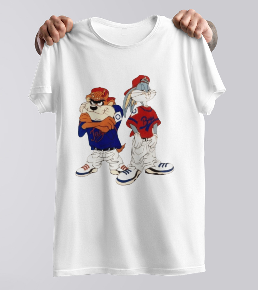 Taz Bugs Looney Tunes Baseball Style Casual Streetwear T-Shirt