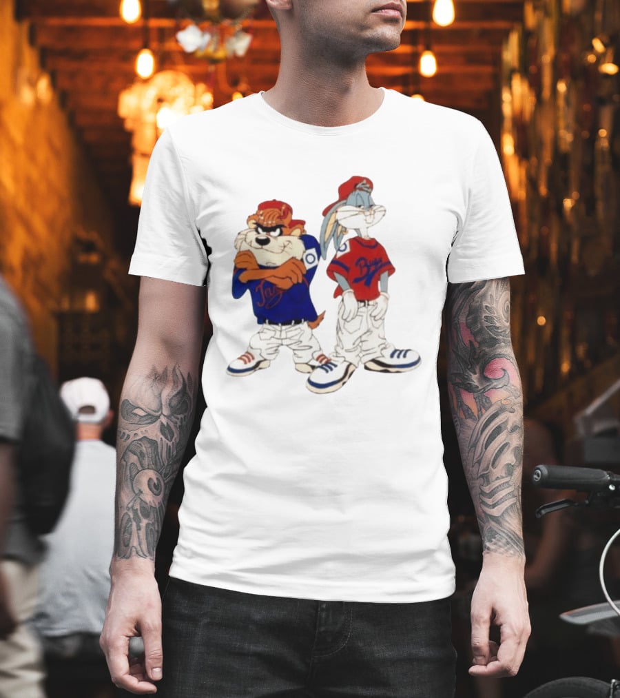 Taz Bugs Looney Tunes Baseball Style Casual Streetwear T-Shirt
