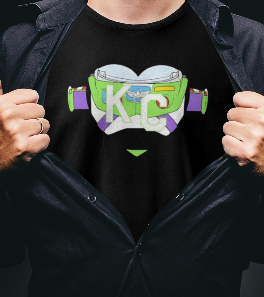 Buzz Lightyear KC Chiefs Heart Theme Fan Gear T-Shirt