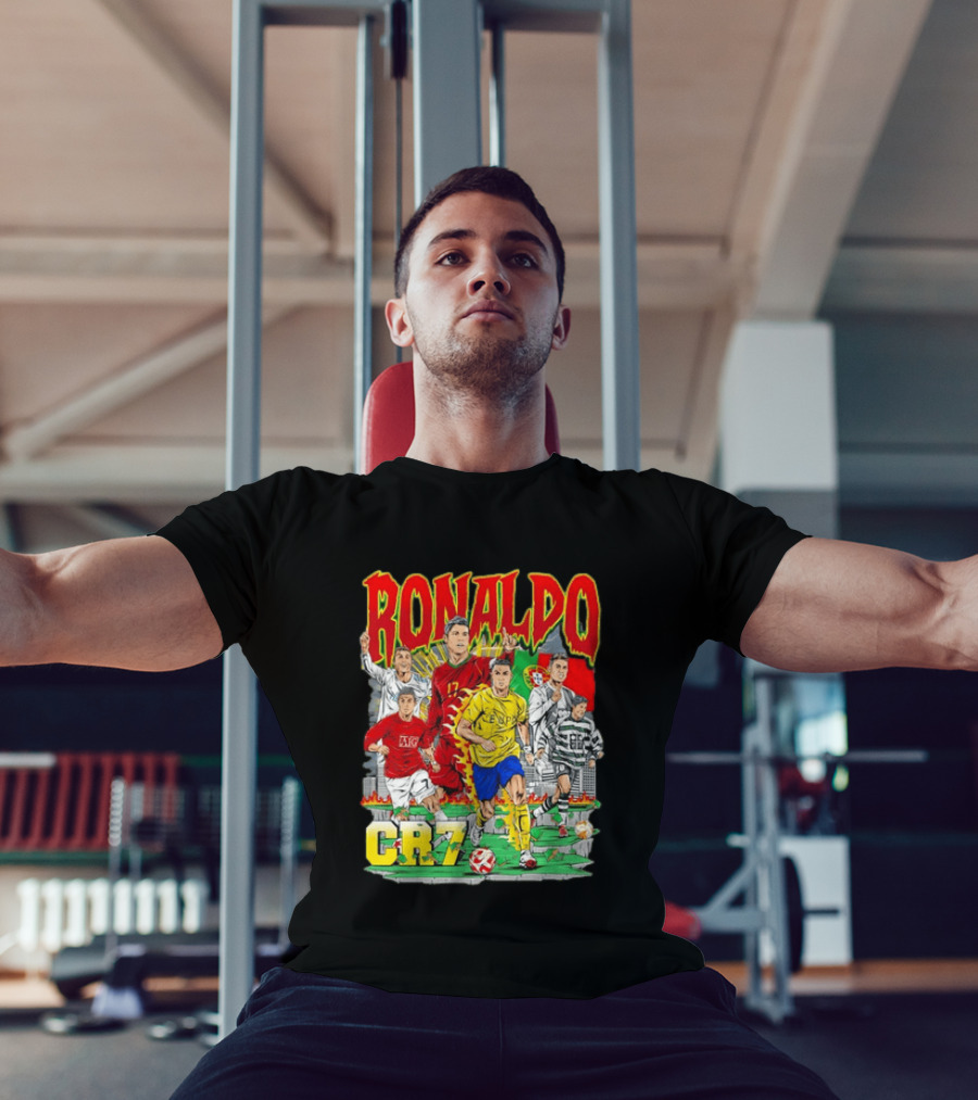 Ronaldo CR7 Football Icon In Action Sports Team Collection T-Shirt