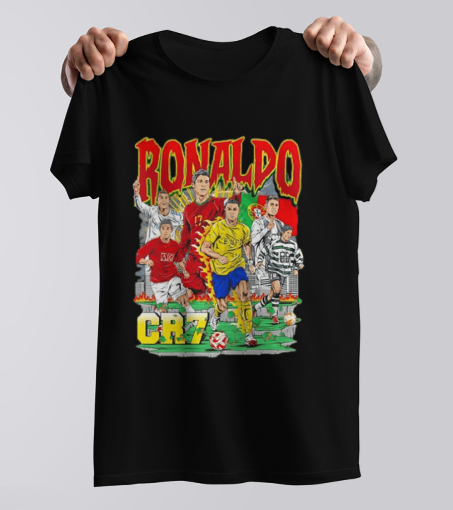Ronaldo CR7 Football Icon In Action Sports Team Collection T-Shirt