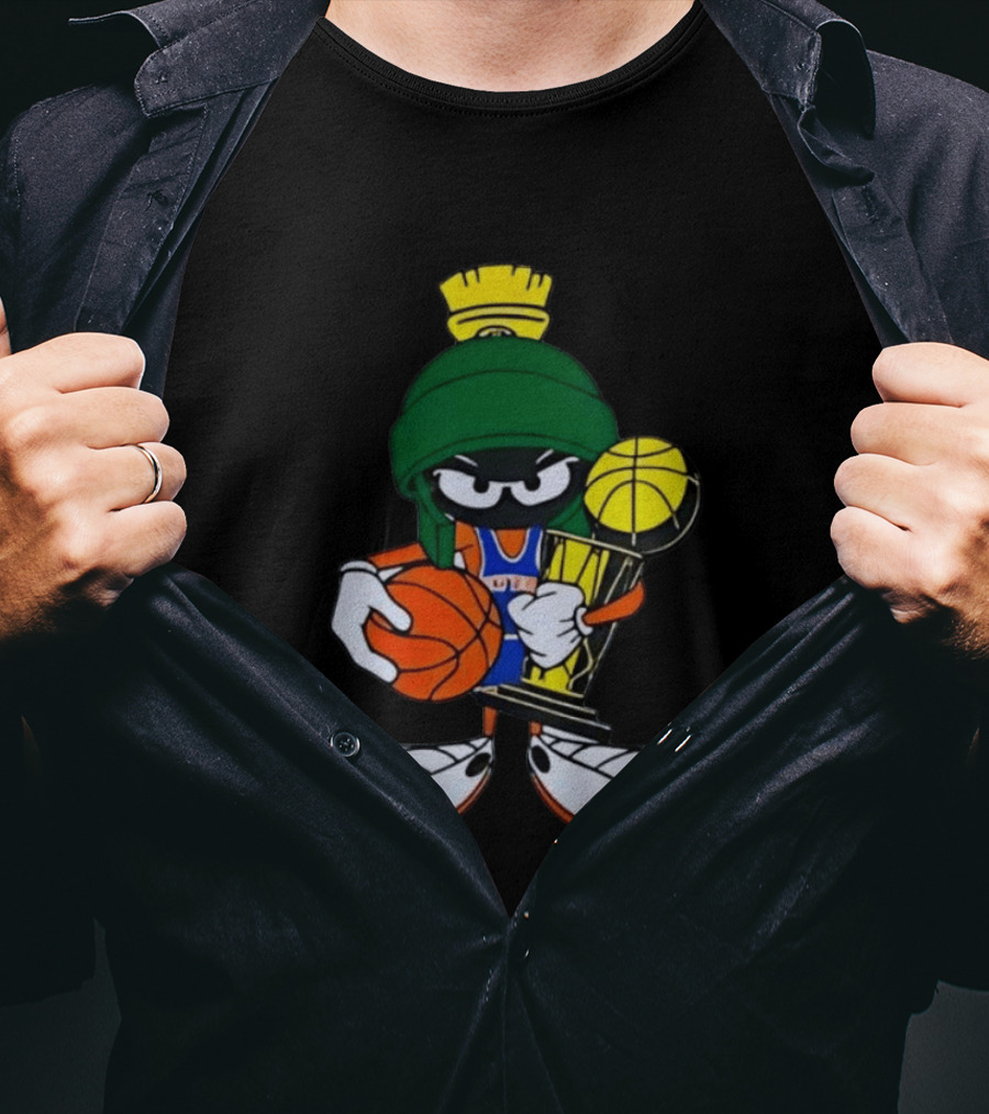 Marvin The Martian NBA Basketball Champion With Trophy T-Shirt
