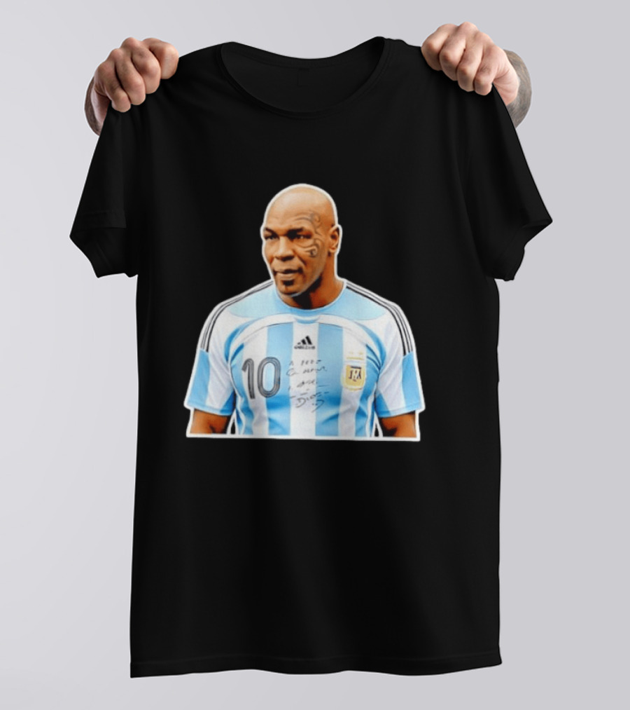 Mike Tyson Argentina National Football Team 10 A Dios Soccer Jersey T-Shirt