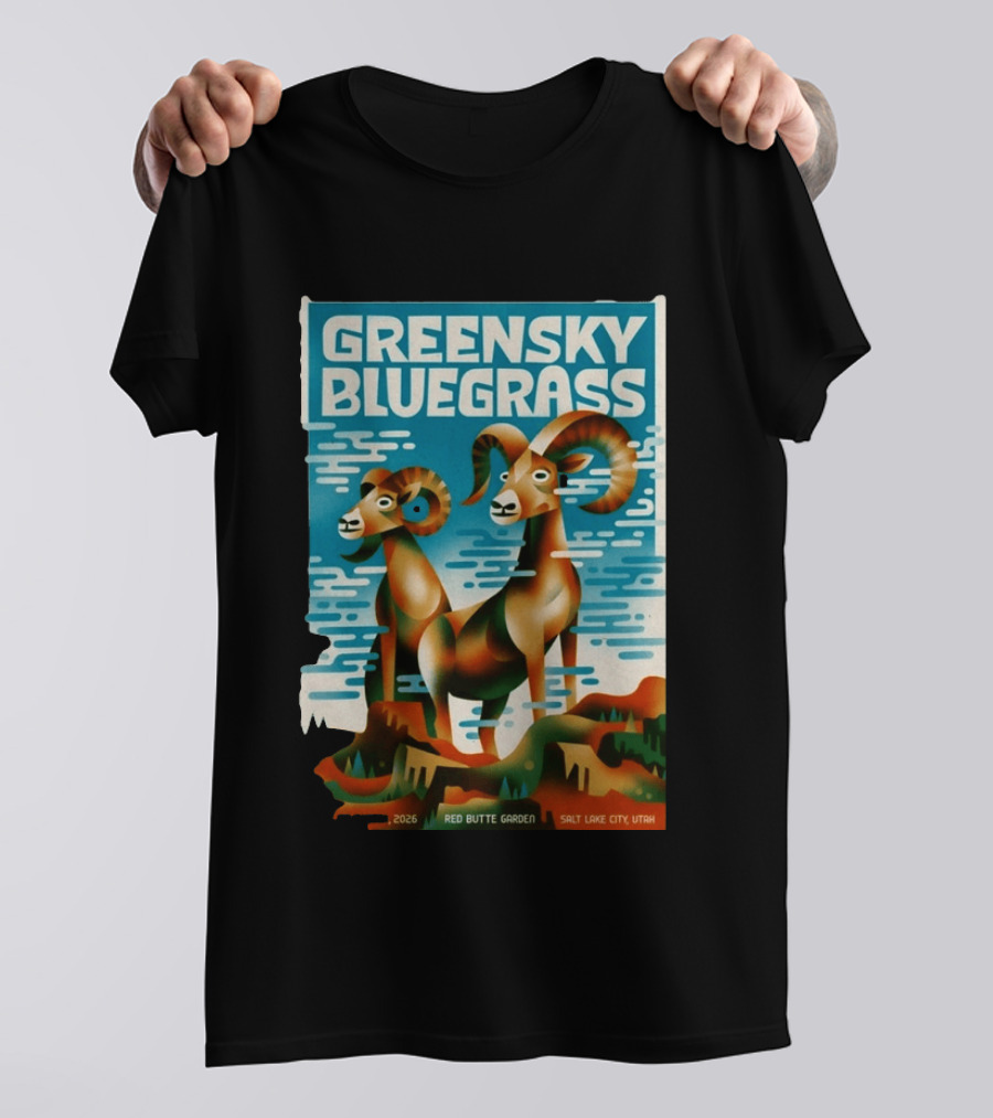 Greensky Bluegrass June 17 2026 Red Butte Garden Salt Lake City Utah Rams T-Shirt