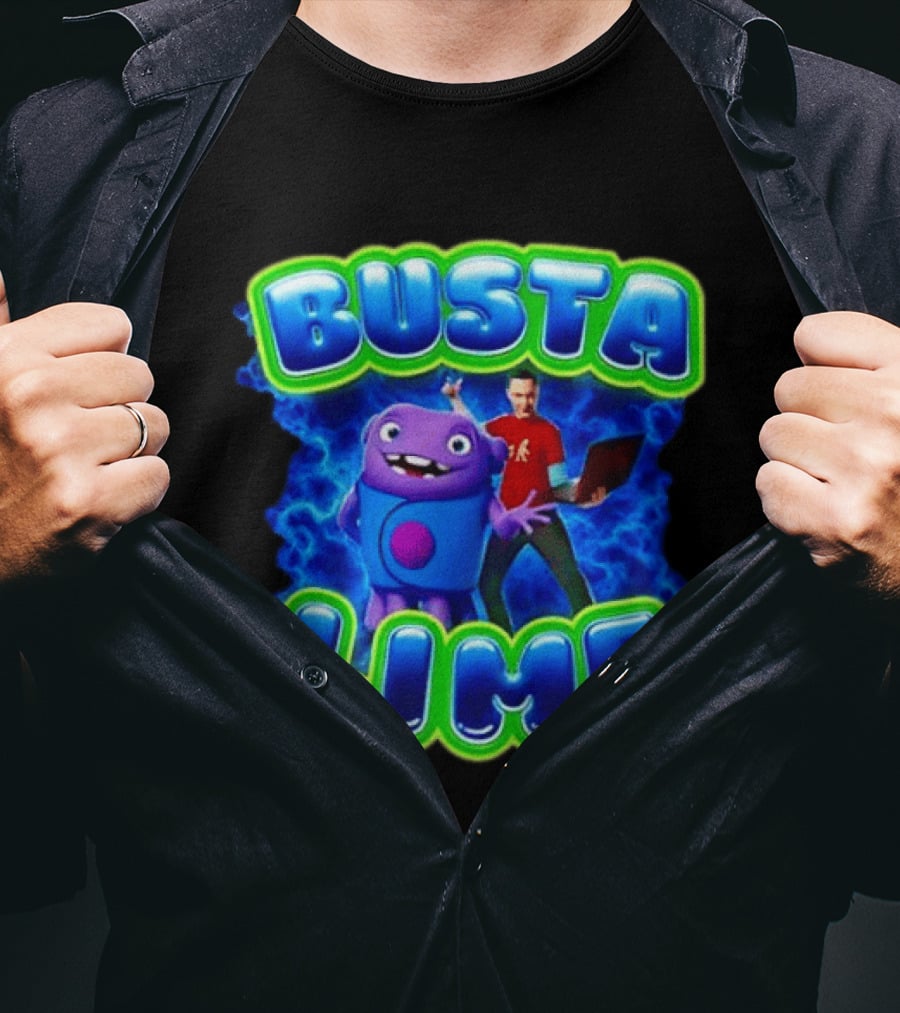 Oh Sheldon Cooper The Big Bang Theory Busta Lime Electric Blue T-Shirt