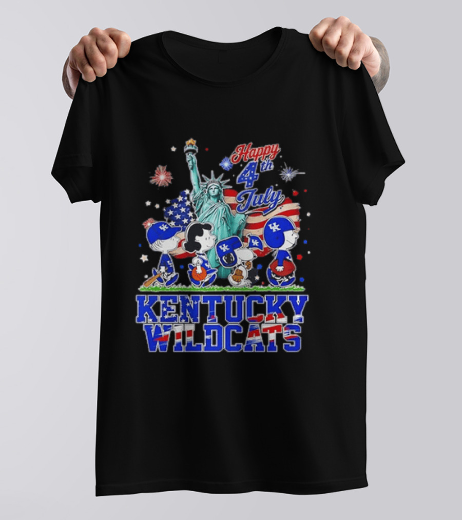Happy 4th Of July Peanuts Kentucky Wildcats Independence Day Celebration T-Shirt