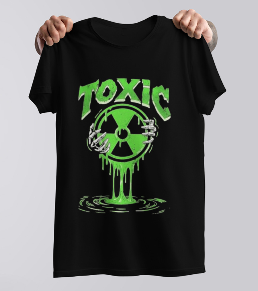 Toxic Radioactive Nuclear Hazard Slime Skeleton Hands T-Shirt