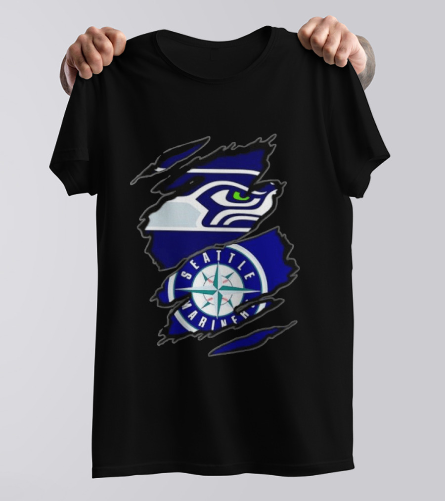 Seattle Seahawks Seattle Mariners Claw Rip T-Shirt