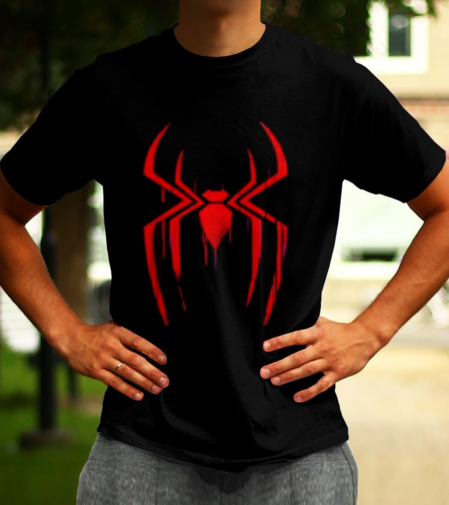 Spider Man Miles Morales Glitch Dripping Spider T-Shirt