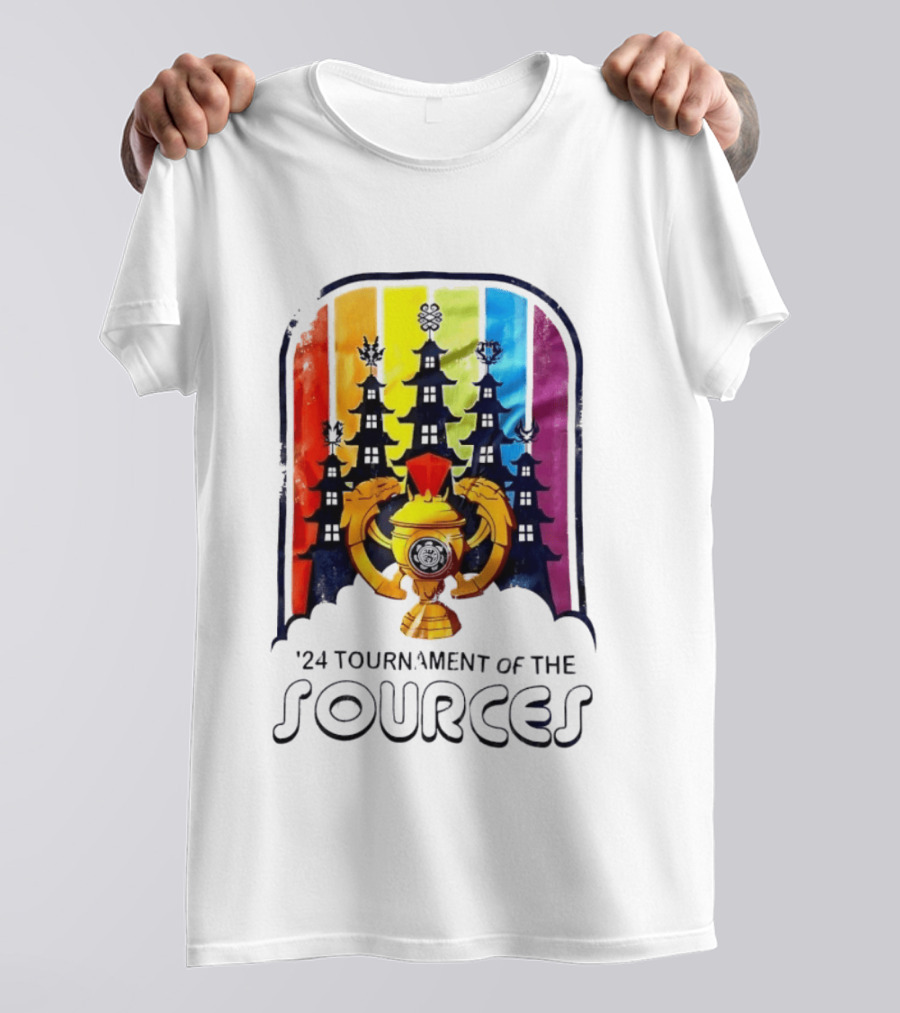 24 Tournament Of The Sources Trophy With Pagoda Silhouette And Rainbow T-Shirt