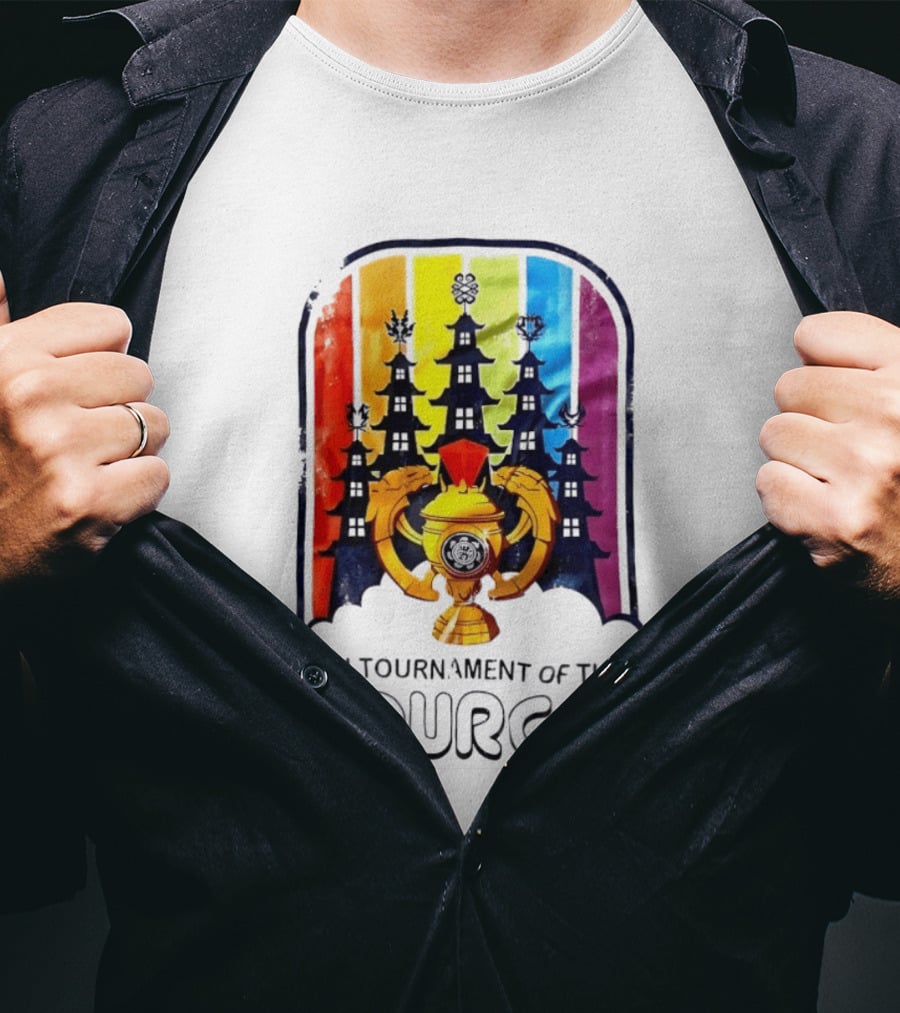 24 Tournament Of The Sources Trophy With Pagoda Silhouette And Rainbow T-Shirt