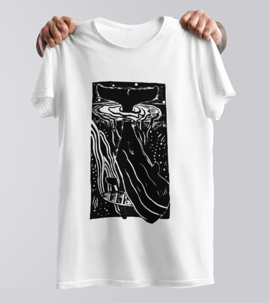 American Traditional Moby Dick Vintage Tattoo Style Whale Ocean Nautical T-Shirt