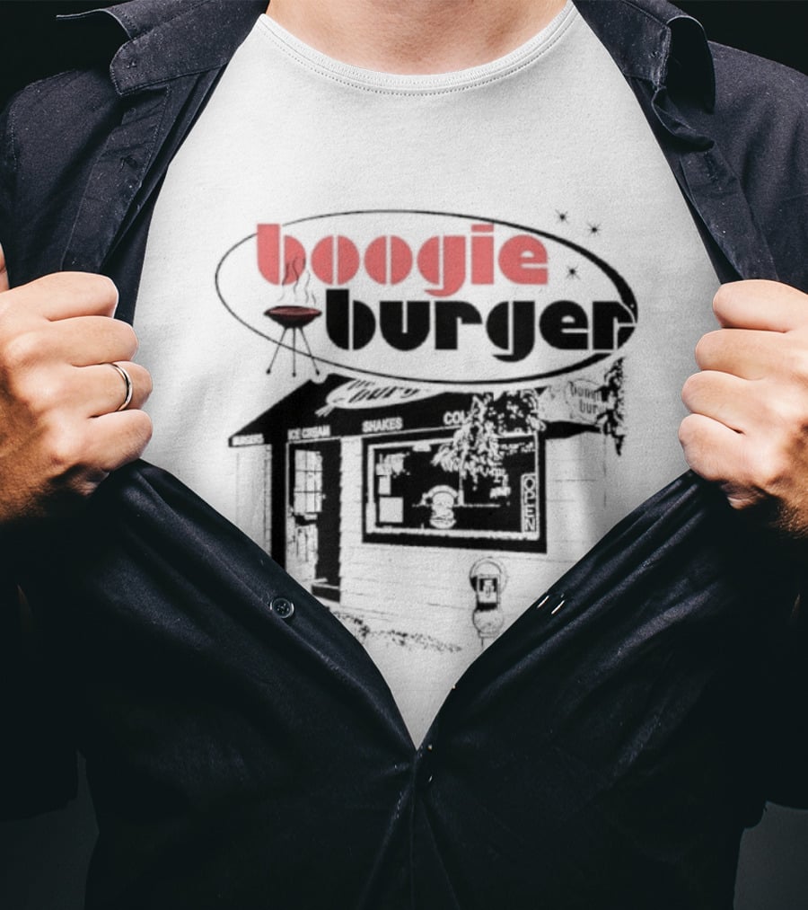 Boogie Burger Grill Shop Burgers Ice Cream Shakes Cold Open T-Shirt