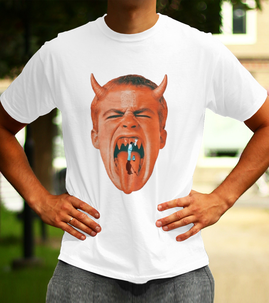 Cleaner Inside Devil Horned Head Yelling T-Shirt