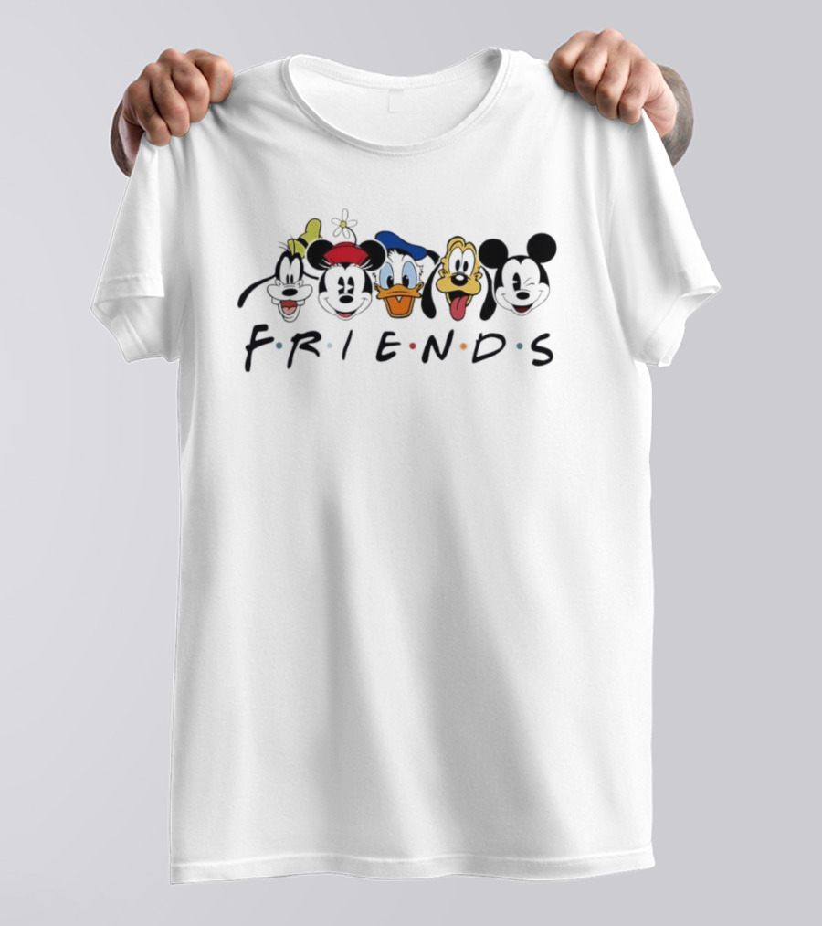 Disney Friends Goofy Minnie Donald Pluto Mickey Faces T-Shirt